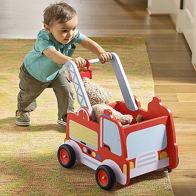 Wooden Fire Truck Walker and Push Toy