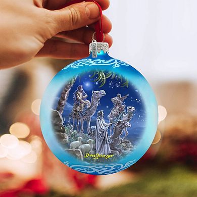 G.Debrekht Let Us Adore Him Glass Ornament by D. Gelsinger DecorNativity Holiday Decor - 71159-1839
