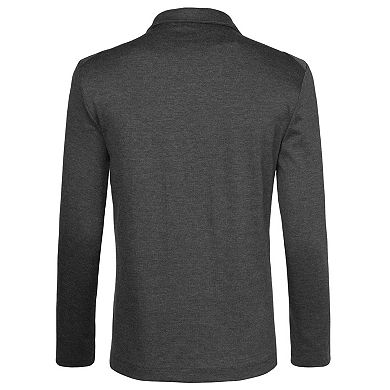 Men's Blazers Notched Lapel Long Sleeve Knit Blazer with Pockets