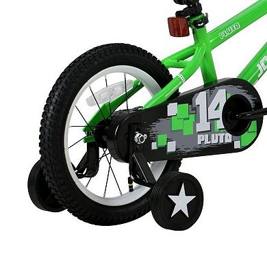Joystar Pluto 16 Inch Ages 4 to 7 Kids Boys BMX Bike with Training Wheels, Green