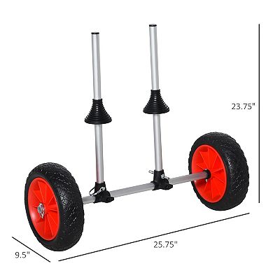 Soozier Universal Kayak Cart Trolley Trailer Transport w/ Strong Aluminum Frame