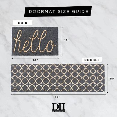 30" Durable and Non-Slip Doormat with "Black Hello" Design