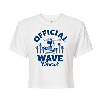 Disney's Mickey Mouse Juniors' Official Wave Chaser Cropped Tee