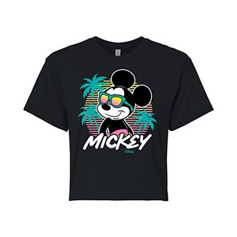 Disney's Mickey Mouse Juniors' Sunset Shades Cropped Tee