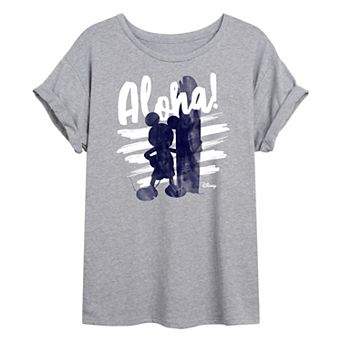 Disney's Mickey Mouse Juniors' Aloha Oversized Tee