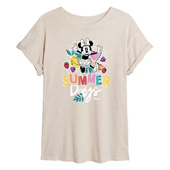 Disney's Minnie Mouse Juniors' Summer Days Oversized Tee