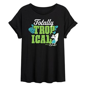 Disney's Mickey Mouse Juniors' Totally Tropical Oversized Tee