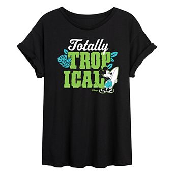 Disney's Mickey Mouse Juniors' Totally Tropical Oversized Tee