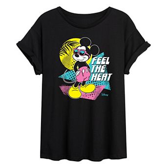 Disney's Mickey Mouse Juniors' Feel The Heat Oversized Tee