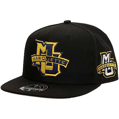 Men's Mitchell & Ness Black Marquette Golden Eagles Lifestyle Fitted Hat