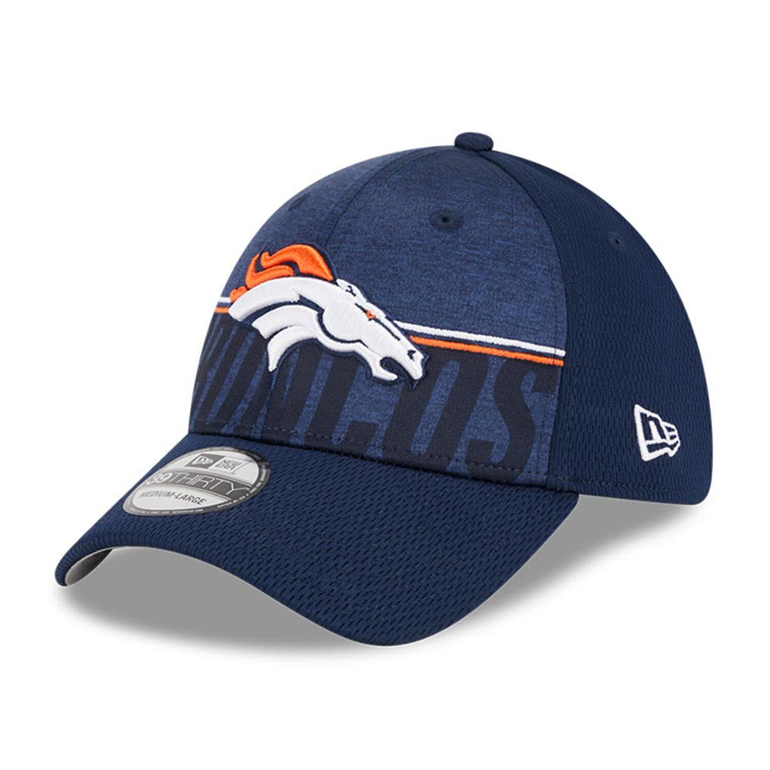 Men's Denver Broncos New Era Cream/Orange 2022 Sideline 39THIRTY Flex Hat S/M