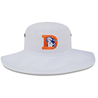 Men's New Era White Denver Broncos 2023 NFL Training Camp Throwback Panama Bucket Hat