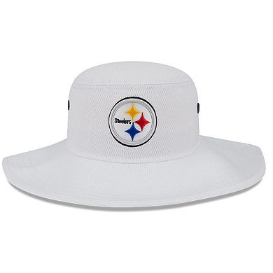 Men's New Era White Pittsburgh Steelers 2023 NFL Training Camp Panama Bucket Hat