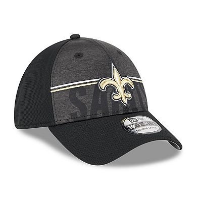 Men's New Era Black New Orleans Saints 2023 NFL Training Camp 39THIRTY Flex Fit Hat