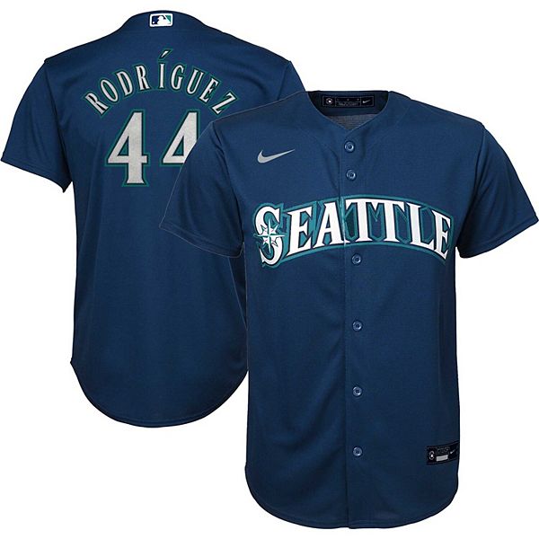 Seattle Mariners Nike Official Replica Home Jersey - Mens with Rodriguez 44  printing