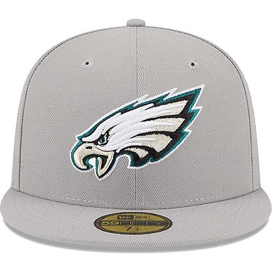 Men's New Era Gray Philadelphia Eagles Omaha 59FIFTY Fitted Hat