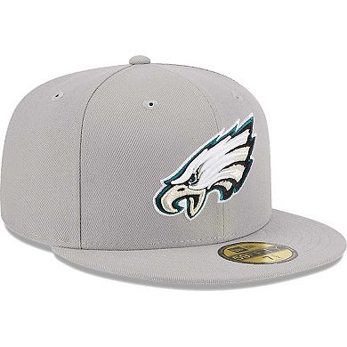 Men's New Era Gray Philadelphia Eagles Omaha 59FIFTY Fitted Hat