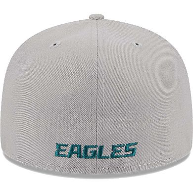 Men's New Era Gray Philadelphia Eagles Omaha 59FIFTY Fitted Hat