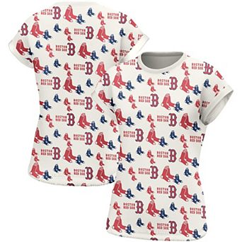 Women's Lusso White Boston Red Sox Madge Dolman Tri-Blend T-Shirt