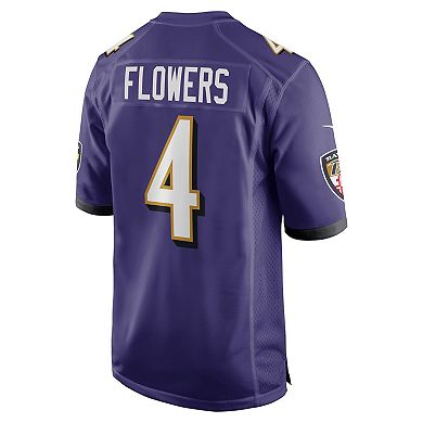 Men's Nike Zay Flowers Purple Baltimore Ravens 2023 NFL Draft First Round Pick Game Jersey