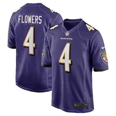 Men's Nike Zay Flowers Purple Baltimore Ravens 2023 NFL Draft First Round Pick Game Jersey