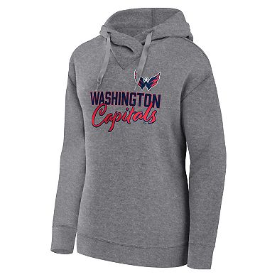 Women's Fanatics Branded Heather Gray Washington Capitals Script Favorite Pullover Hoodie