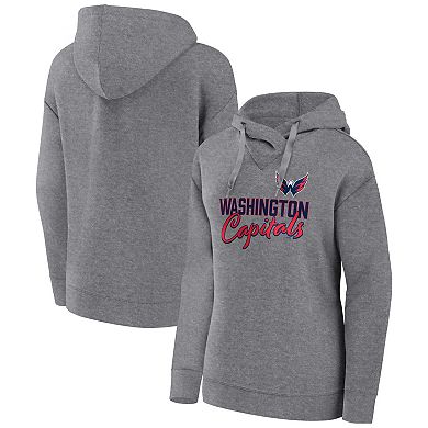 Women's Fanatics Branded Heather Gray Washington Capitals Script Favorite Pullover Hoodie