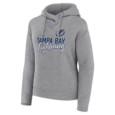 Women's Fanatics Branded Heather Gray Tampa Bay Lightning Script Favorite Pullover Hoodie