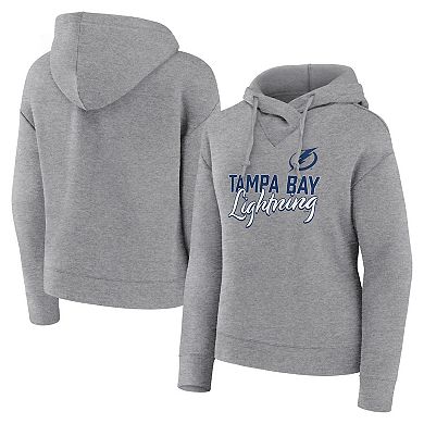 Women's Fanatics Branded Heather Gray Tampa Bay Lightning Script Favorite Pullover Hoodie