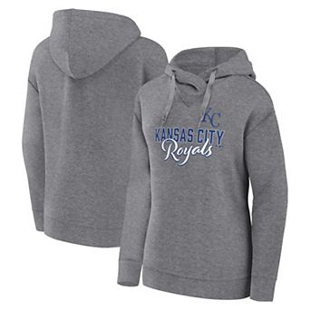 Women's Fanatics Branded Heather Gray Kansas City Royals Script Favorite Pullover Hoodie