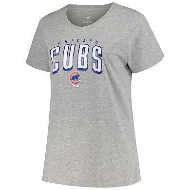 Women's Profile Black/Heather Gray Chicago Cubs Plus Size T-Shirt Combo Pack