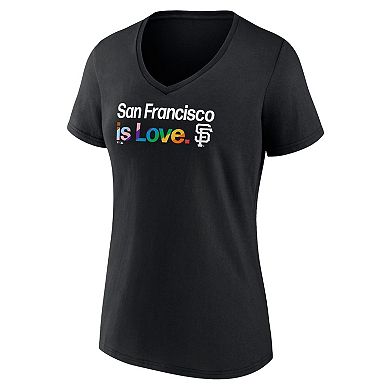 Women's Profile Black San Francisco Giants Plus Size Pride V-Neck T-Shirt