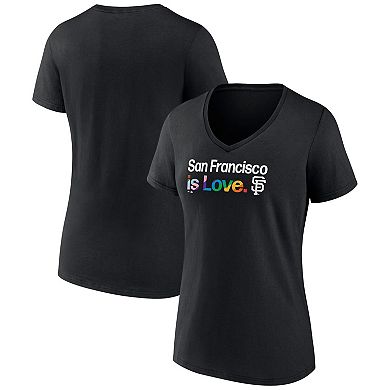 Women's Profile Black San Francisco Giants Plus Size Pride V-Neck T-Shirt