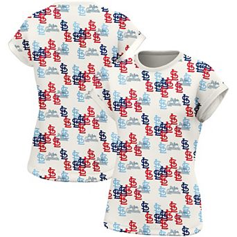 Women's Lusso White St. Louis Cardinals Madge Dolman Tri-Blend T-Shirt