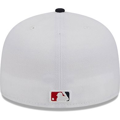 Men's New Era White/Navy Boston Red Sox Optic 59FIFTY Fitted Hat