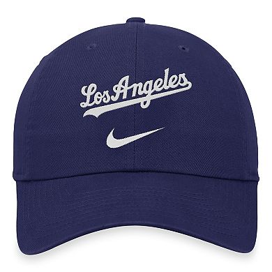 Men's Nike Royal Los Angeles Dodgers Wordmark Swoosh Heritage86 ...