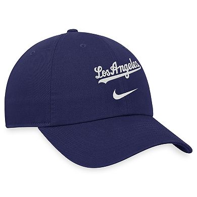 Men's Nike Royal Los Angeles Dodgers Wordmark Swoosh Heritage86 ...