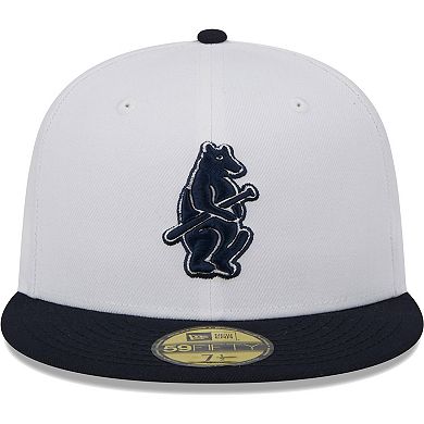 Men's New Era White/Navy Chicago Cubs Optic 59FIFTY Fitted Hat