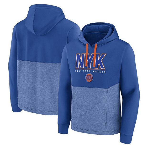 Men's Fanatics Branded Blue New York Knicks Successful Tri-Blend Pullover  Hoodie