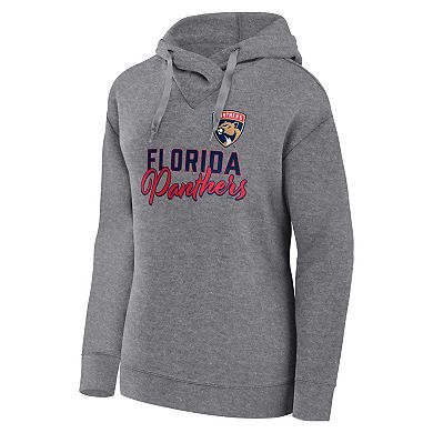 Women's Fanatics Branded Heather Gray Florida Panthers Script Favorite Pullover Hoodie