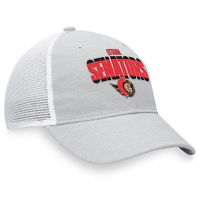 Men's Fanatics Branded Heather Gray/White Ottawa Senators Team Trucker Snapback Hat