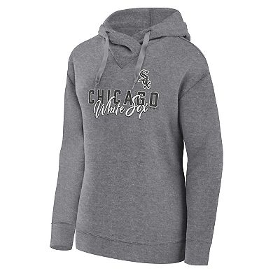 Women's Fanatics Branded Heather Gray Chicago White Sox Script Favorite Lightweight Fitted Pullover Hoodie