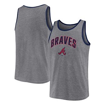 Men's Fanatics Branded Heather Gray Atlanta Braves Primary Tank Top