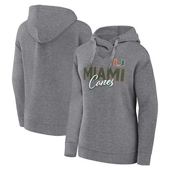 Women's Fanatics Branded Heather Gray Miami Hurricanes Script Favorite Pullover Hoodie