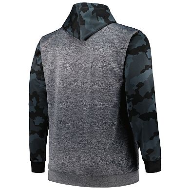Men's Fanatics Branded Heather Charcoal New Orleans Saints Big & Tall Camo Pullover Hoodie