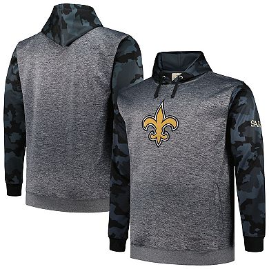 Men's Fanatics Branded Heather Charcoal New Orleans Saints Camo Pullover Hoodie