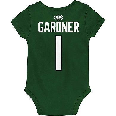 Newborn & Infant Ahmad Sauce Gardner Green New York Jets Mainliner Player Name & Number Bodysuit