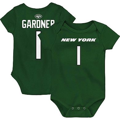 Newborn & Infant Ahmad Sauce Gardner Green New York Jets Mainliner Player Name & Number Bodysuit