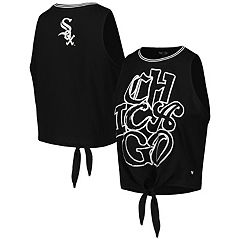 Women's 5th & Ocean by New Era Black Chicago White Sox Cropped Long Sleeve T-Shirt Size: 3XL