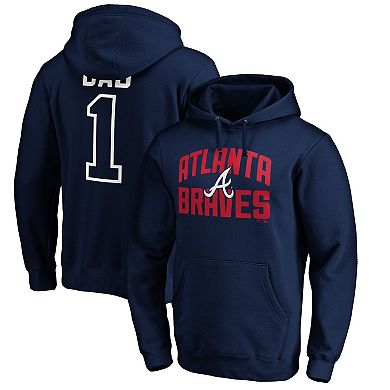 Men's Navy Atlanta Braves Father's Day #1 Dad Pullover Hoodie